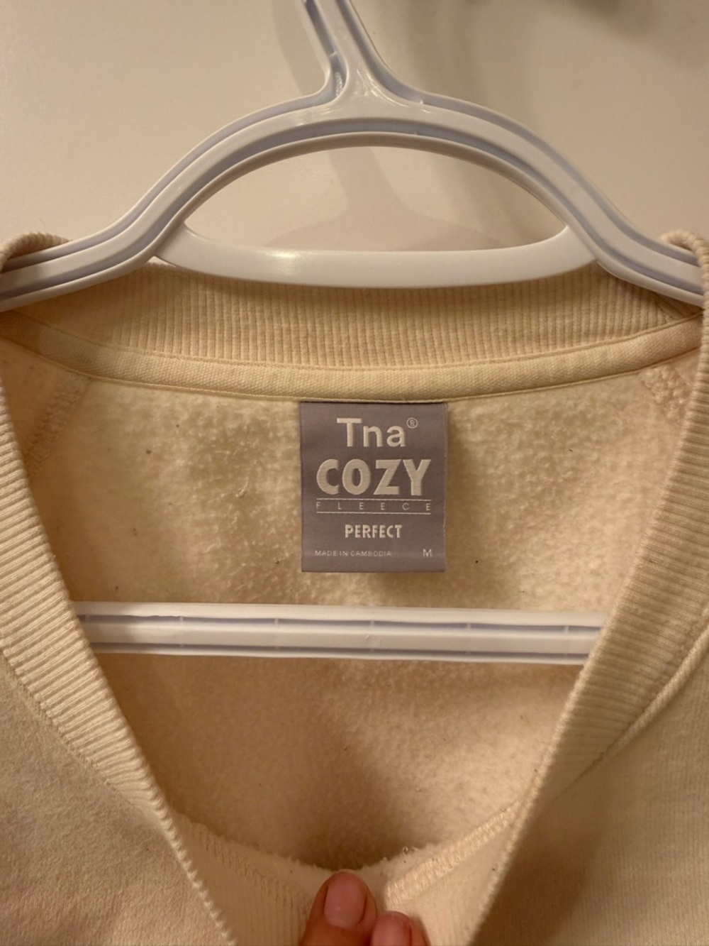 TNA Cozy Fleece Pullover in Creamy Beige